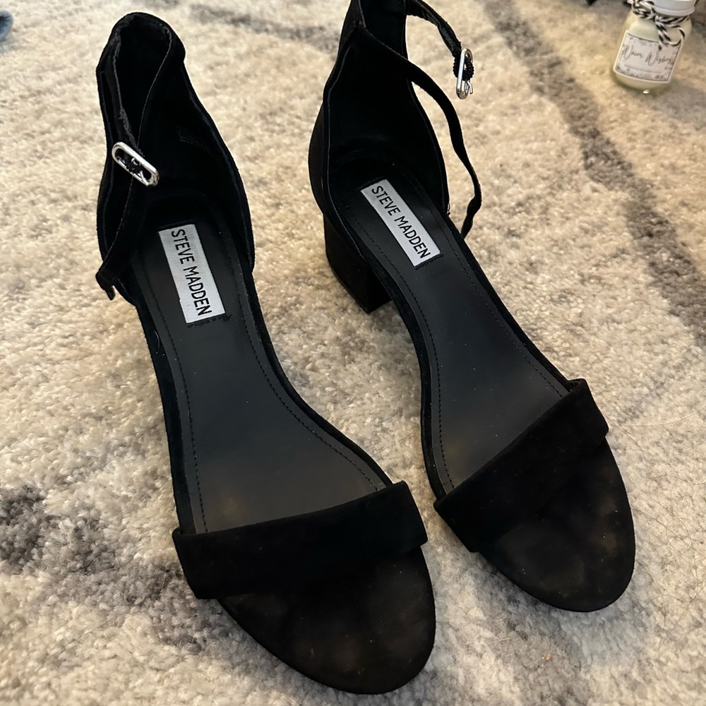Black suede Steve Madden Sandals